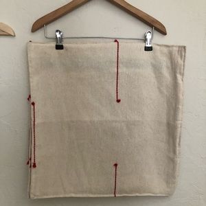 Oaxacan pillow shams x3 (two with red and one textured white)